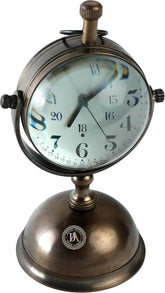 Vintage Brass Table Decorative Numeric Clock Decor Anitque