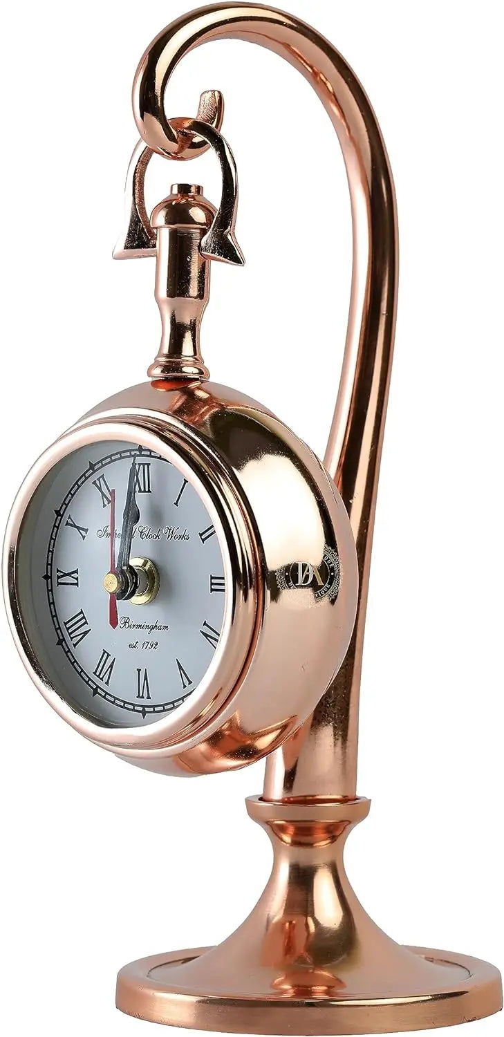 Copper Finish Brass Table Decorative Hanging Clock Decor Anitque