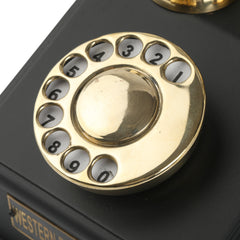 Home Decorative Antique Phone Replica - Handmade Brass and Wood Retro Style