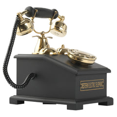 Home Decorative Antique Phone Replica - Handmade Brass and Wood Retro Style Decor Anitque