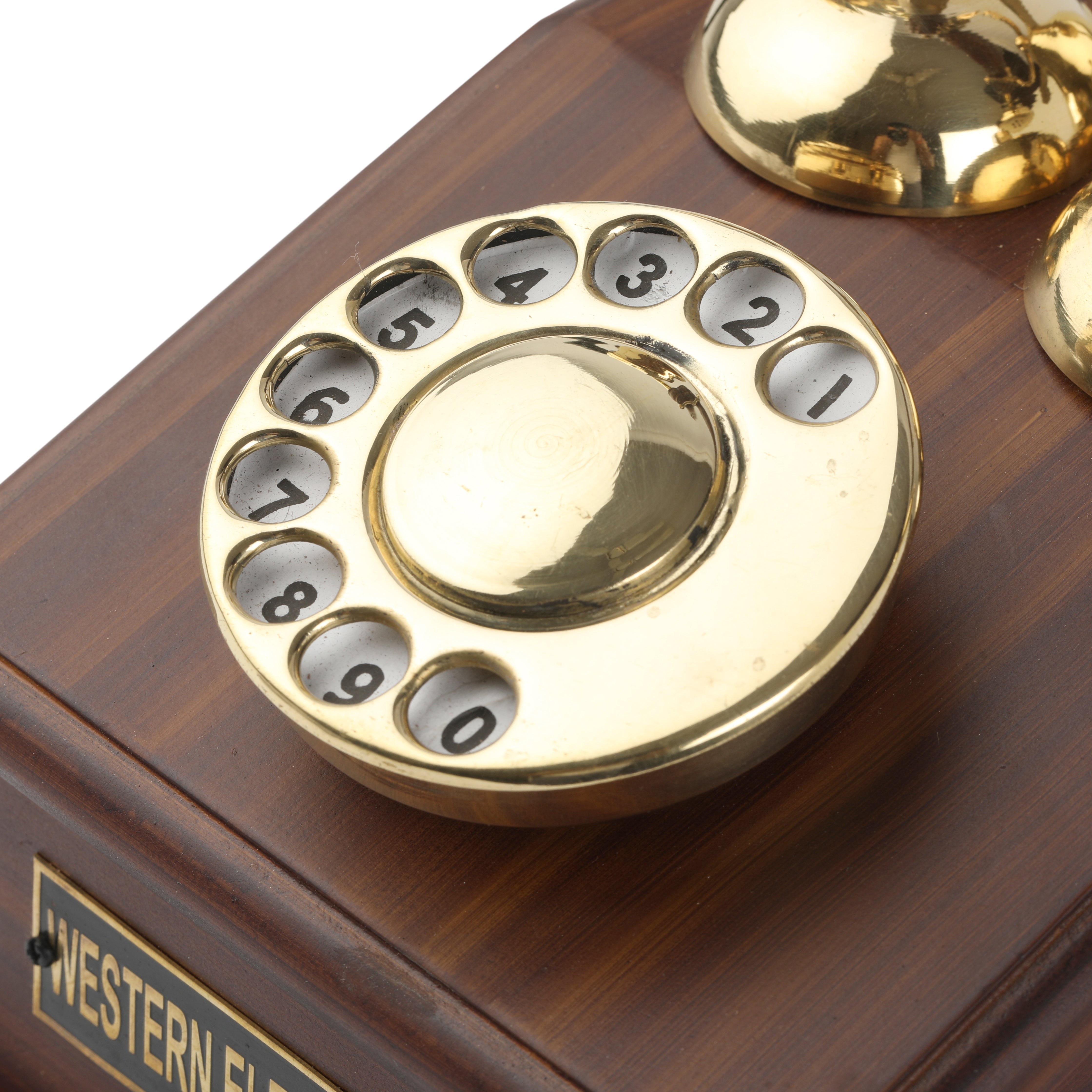 Handmade Vintage Telephone Ornament - Brass and Wood