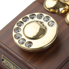 Handmade Vintage Telephone Ornament - Brass and Wood