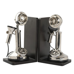 Table Decorative Book Ends Nickel Miniature Telephone Decor Anitque