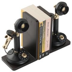 Table Decorative Book Ends Black Miniature Telephone Decor Anitque
