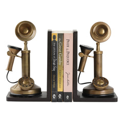 Table Decorative Book Ends Antique Finish Miniature Telephone Decor Anitque