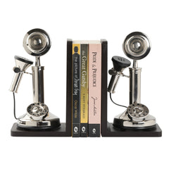 Table Decorative Book Ends Nickel Miniature Telephone Decor Anitque