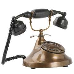 Brass Handcrafted Decorative Telephone - Elegant - Antique Finish Decor Anitque