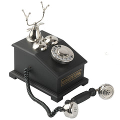 Vintage Style Brass and Wood Telephone Ornament - Masterpiece