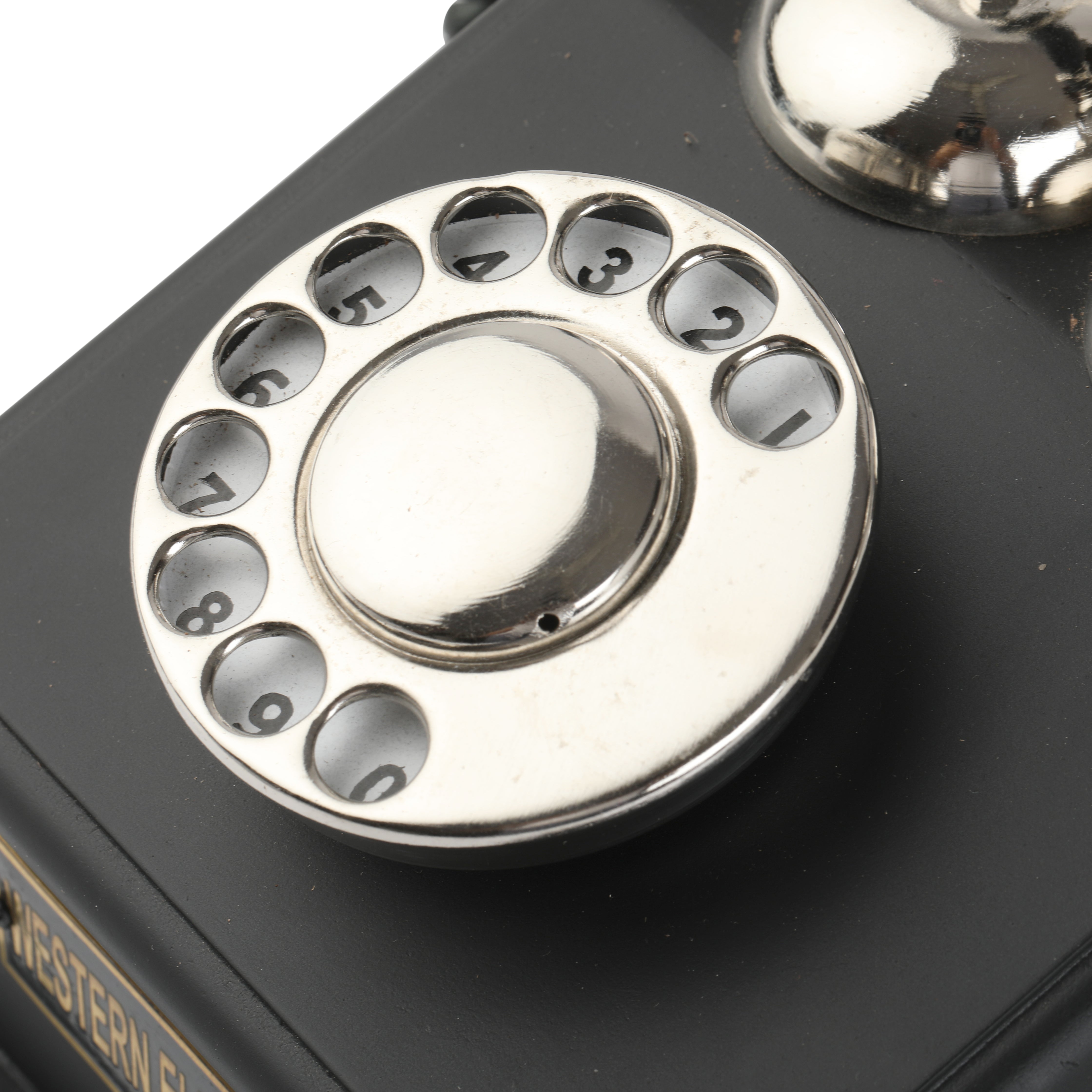 Vintage Style Brass and Wood Telephone Ornament - Masterpiece