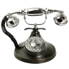 Brass Handcrafted Decorative Telephone - Royal - Chrome Finish Decor Anitque