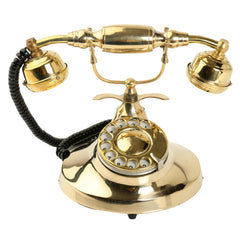 Decorative Brass and Wood Telephone Replica - Unique Model Decor Anitque