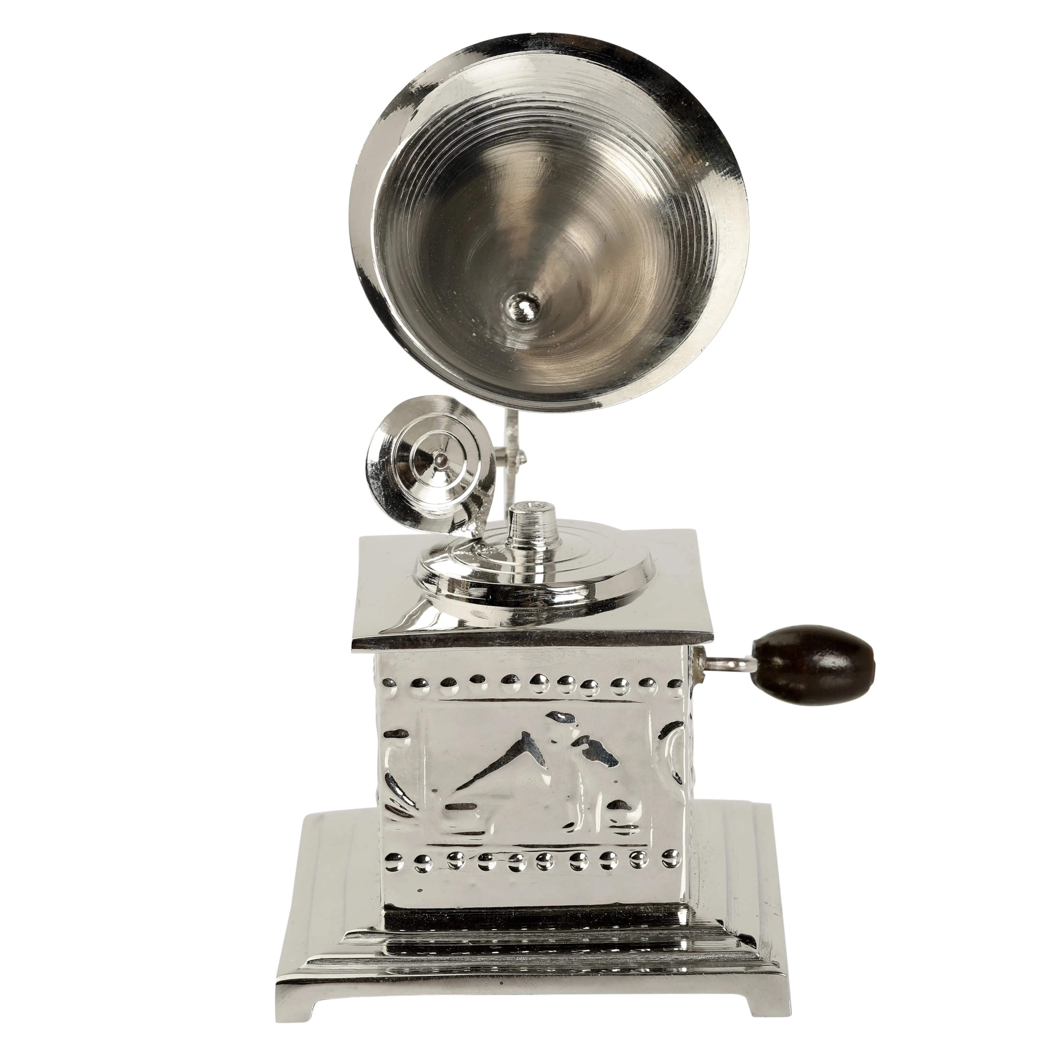 Gramophone Showpiece - Handcrafted Retro Style Classic Vintage -Nickel Decor Anitque