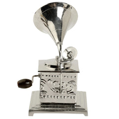 Gramophone Showpiece - Handcrafted Retro Style Classic Vintage -Nickel Decor Anitque