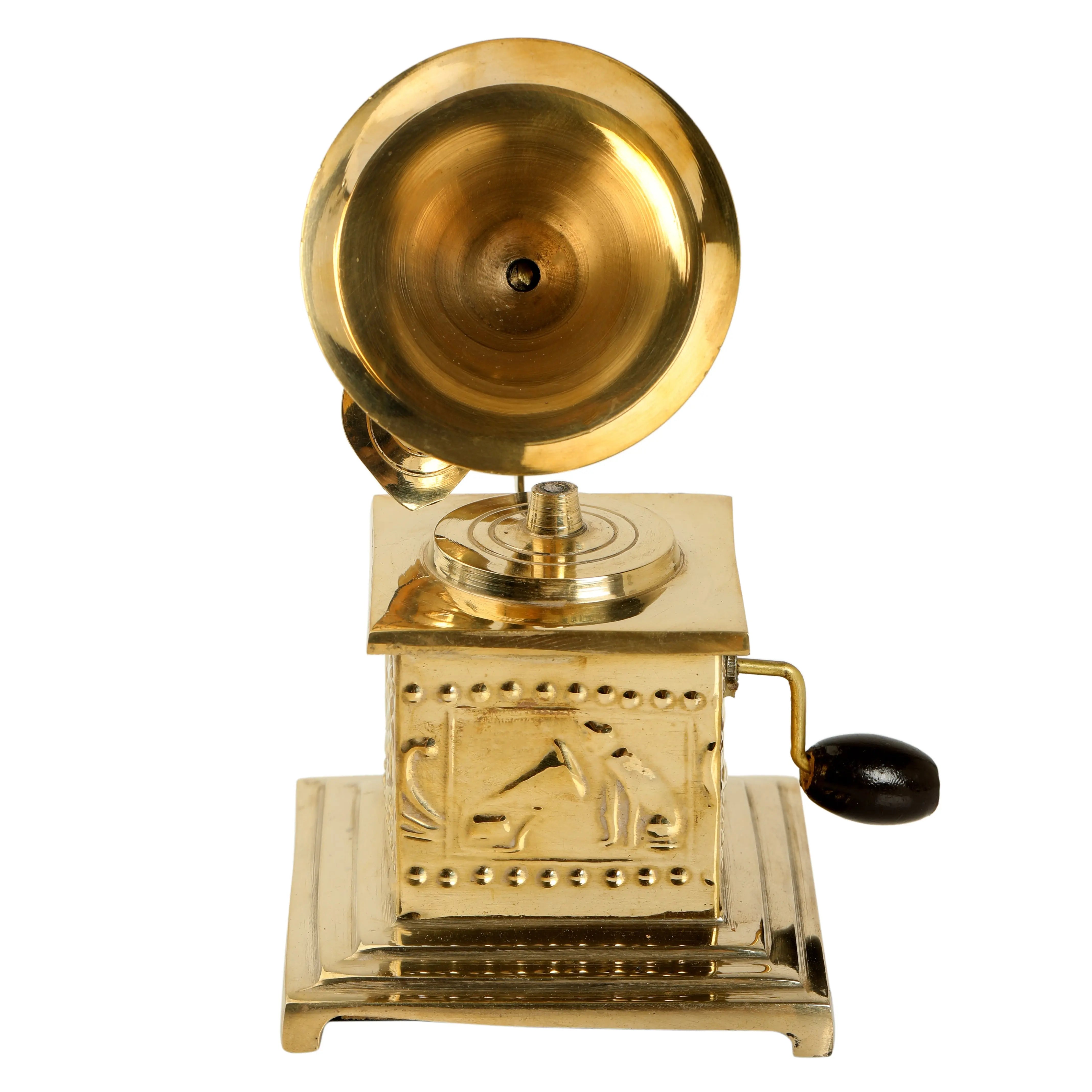 Gramophone Showpiece - Handcrafted Retro Style Classic Vintage -Brass Finish Decor Anitque