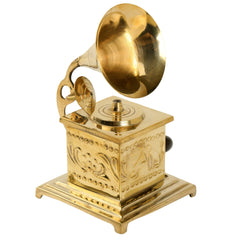 Gramophone Showpiece - Handcrafted Retro Style Classic Vintage -Brass Finish Decor Anitque