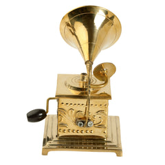 Gramophone Showpiece - Handcrafted Retro Style Classic Vintage -Brass Finish Decor Anitque