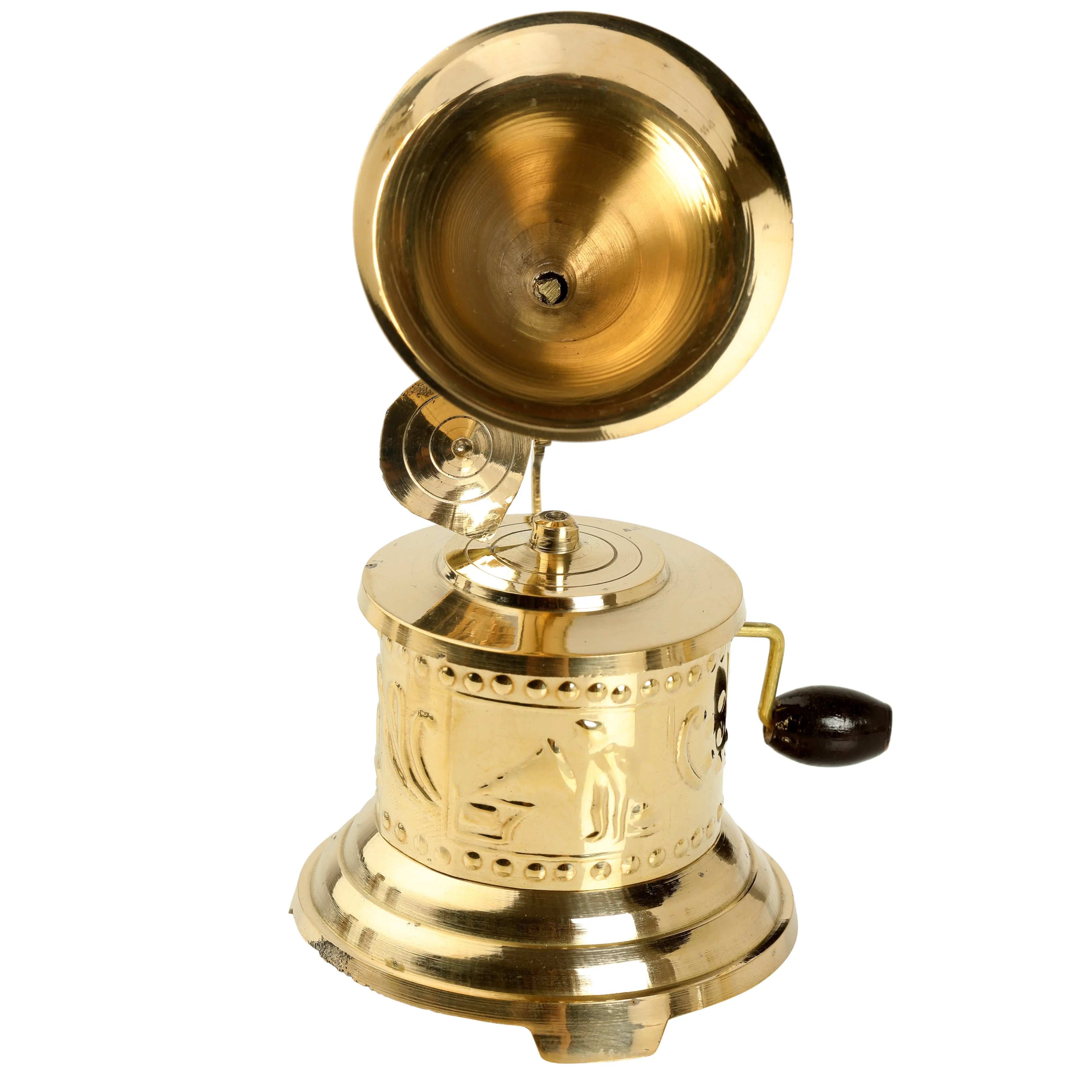 Gramophone Showpiece - Handcrafted Retro Style Classic Vintage -Shinny Brass Decor Anitque