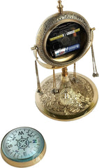 Shinny Brass Table Decorative Heavy Golden Clock Decor Anitque