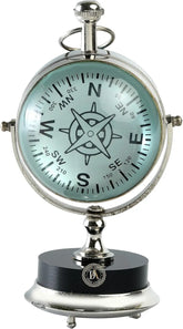 Vintage Brass Table Decorative Roman Clock - Chrome Decor Anitque