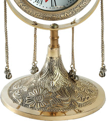 Shinny Brass Table Decorative Heavy Golden Clock Decor Anitque