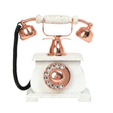 Artisan-made brass and wood vintage telephone replica, stylish retro design for home decor and collectors.