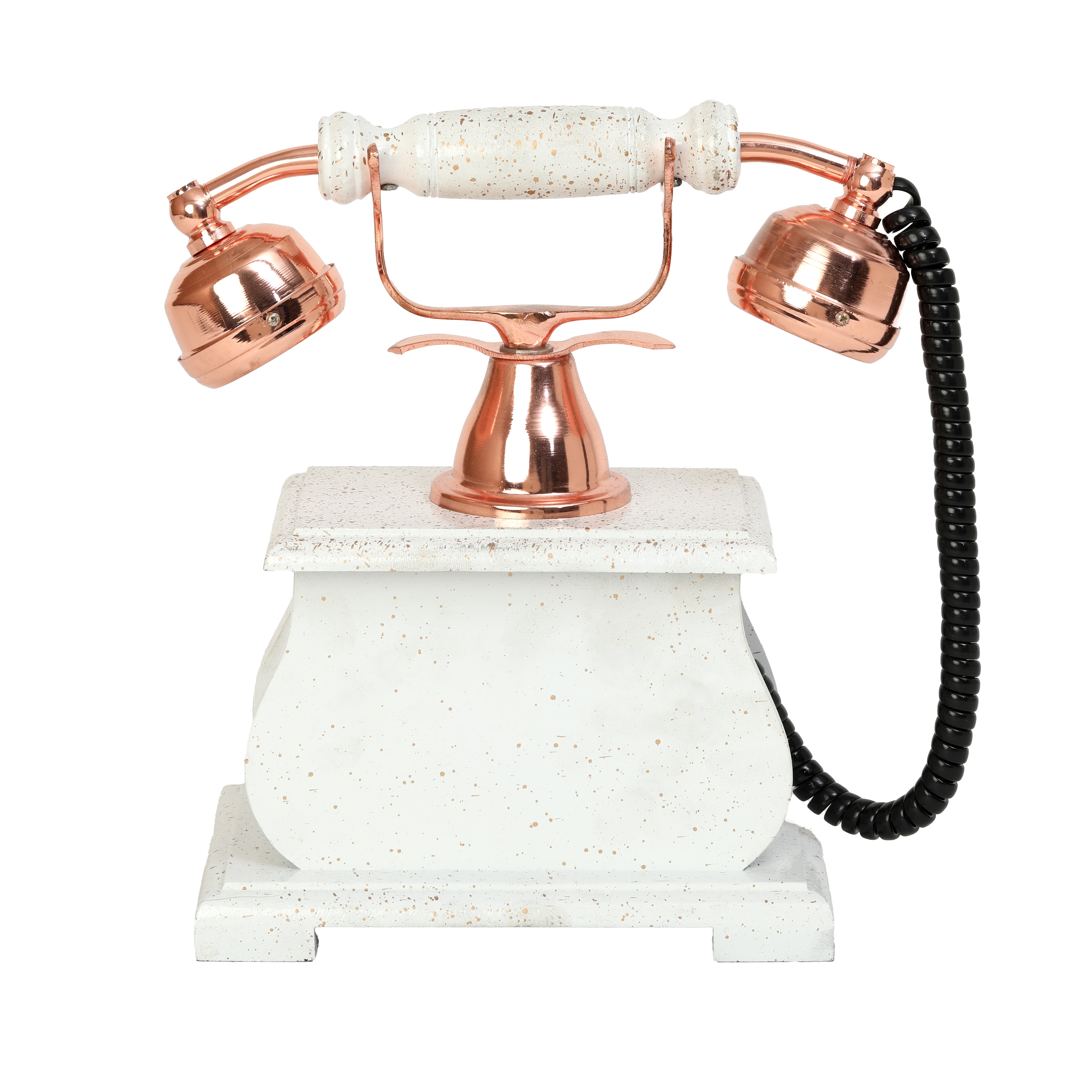 Artisan-Made Decorative Telephone - Brass and Wood Vintage Replica - SHOWPIECE ONLY