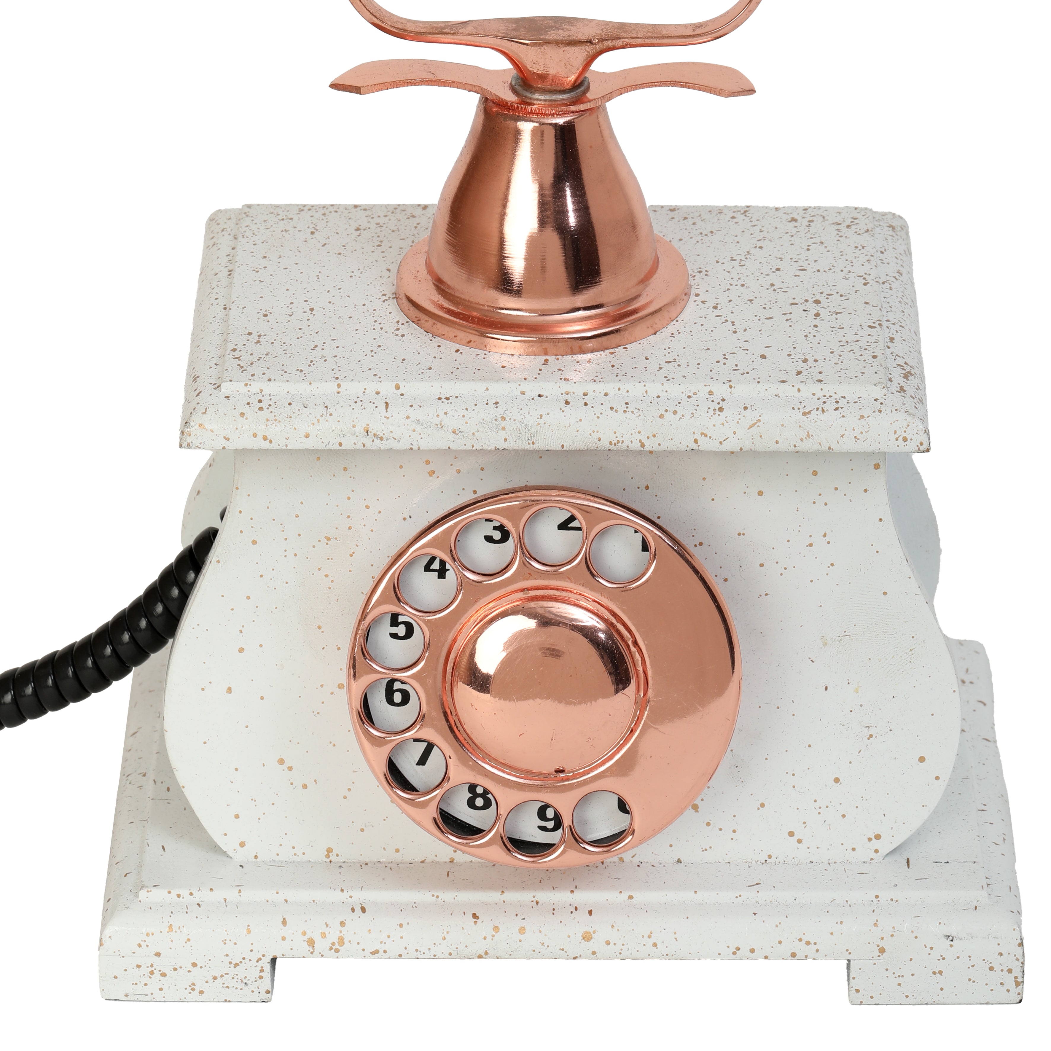 Artisan-Made Decorative Telephone - Brass and Wood Vintage Replica - SHOWPIECE ONLY