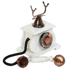 Vintage Handmade Brass and Wood Antique Telephone Royal Model Decor Anitque