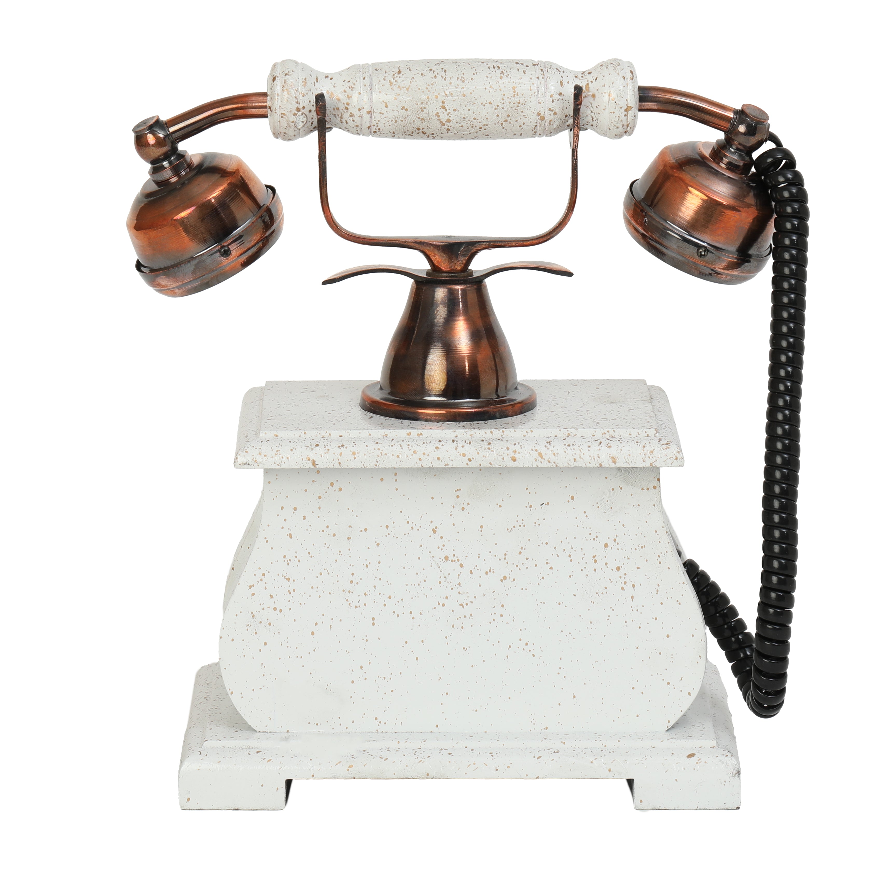 Vintage Handmade Brass and Wood Antique Telephone Royal Model