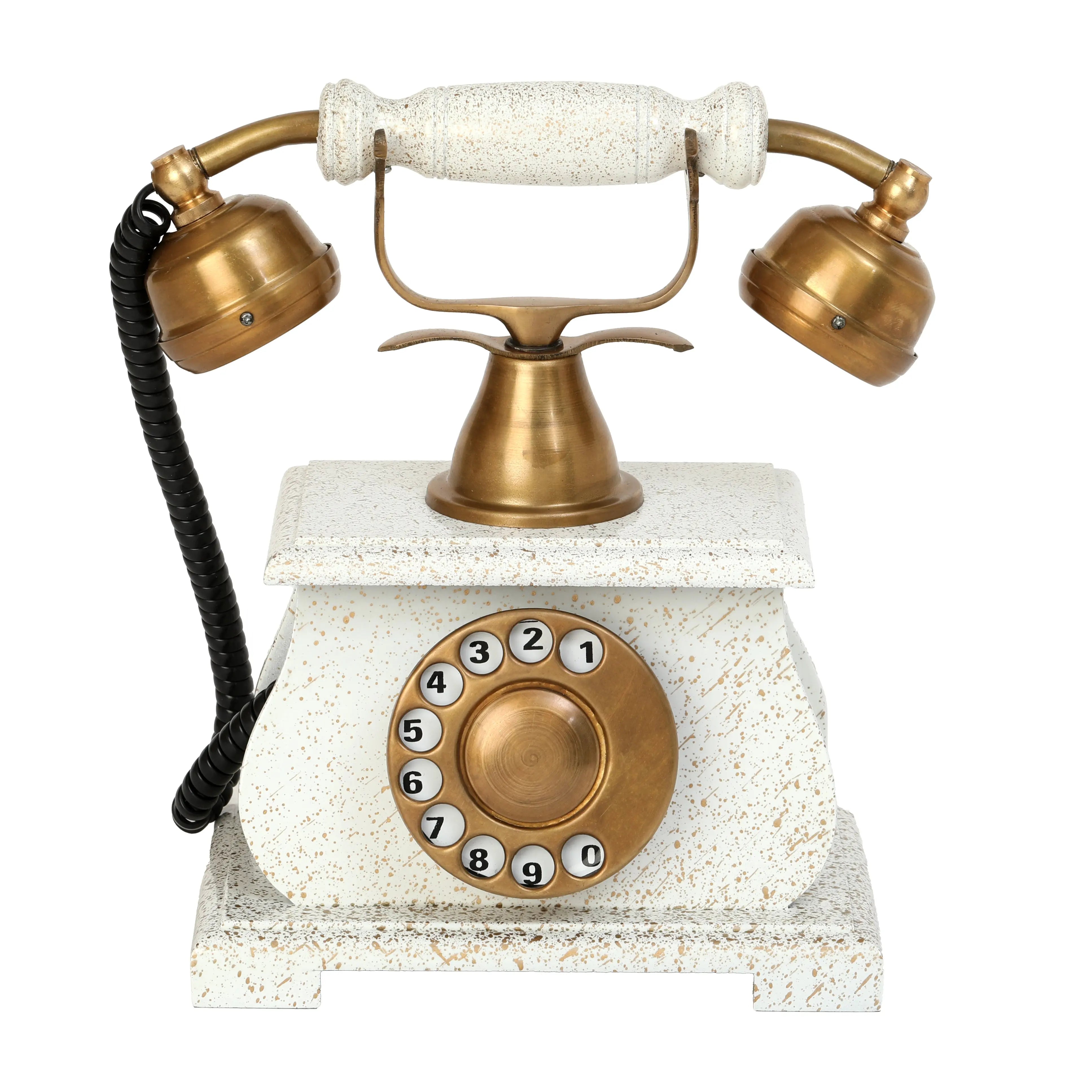 Collectible Brass and Wood Vintage Style Telephone Replica - SHOWPIECE ONLY Decor Anitque