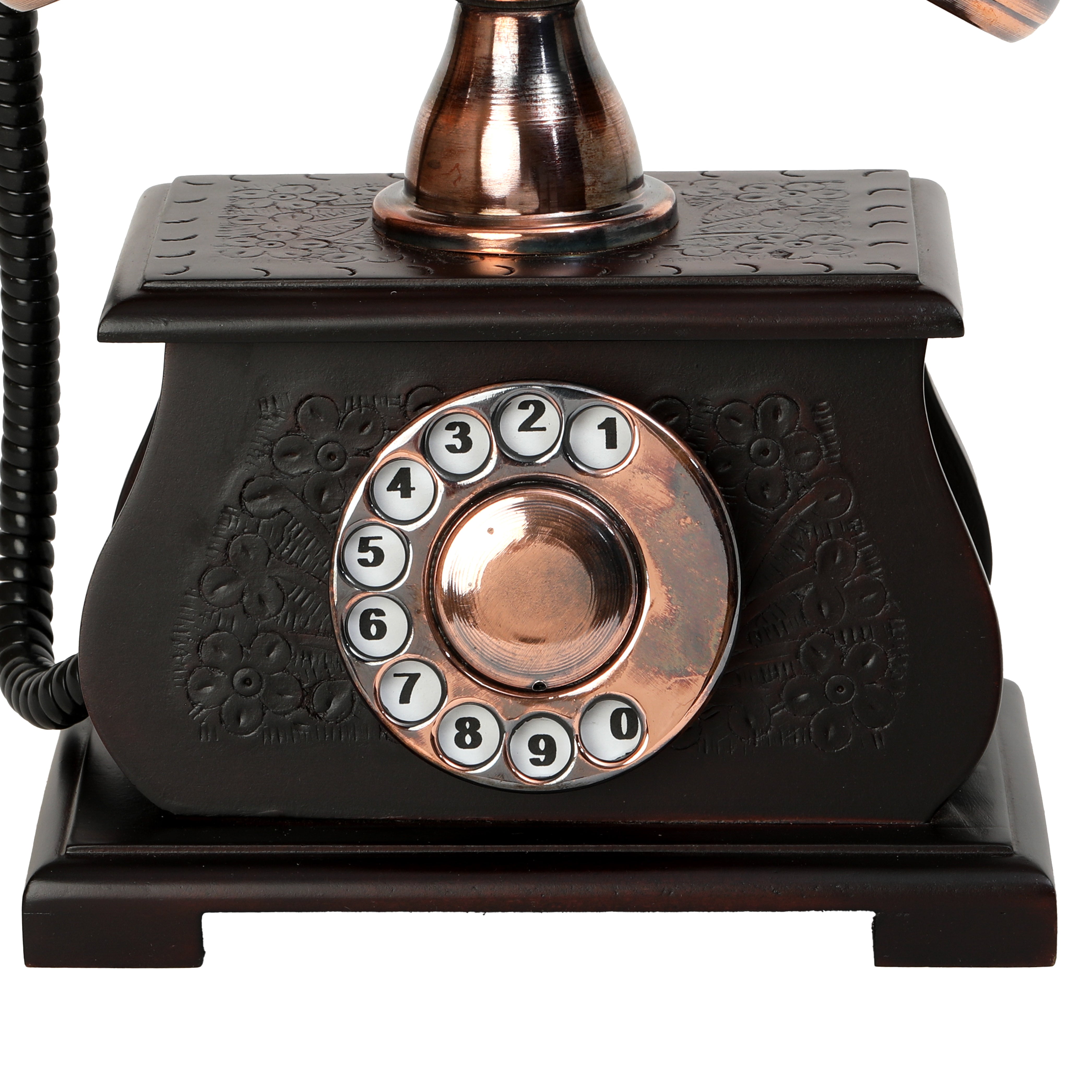 Home Decorative Designer Table Decor Telephone Rotary Dial Black - SHOWPIECE ONLY