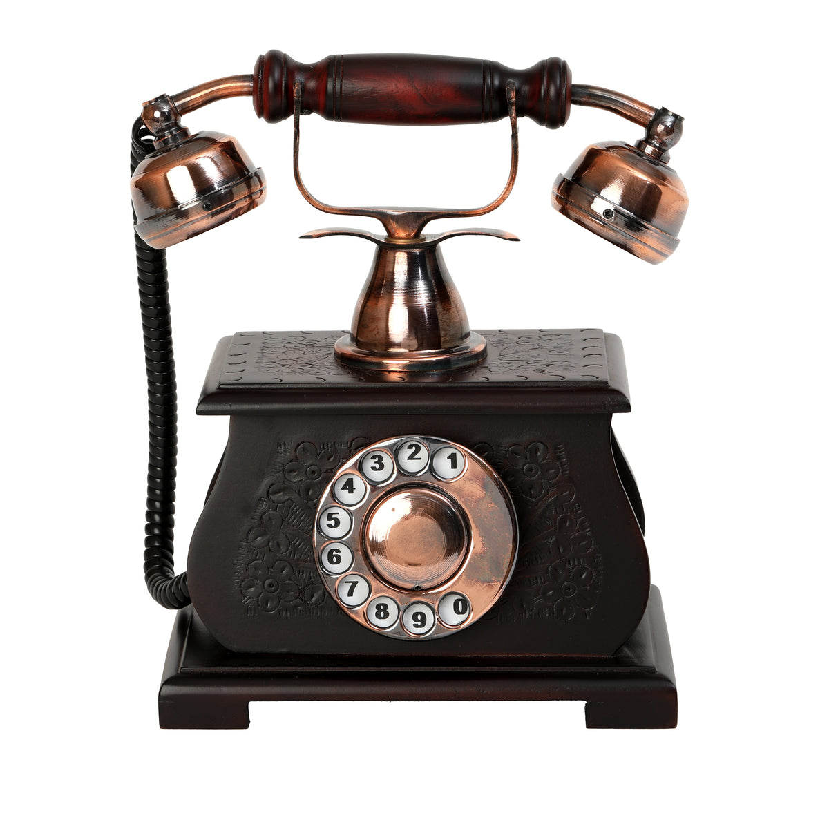 Home Decorative Designer Table Decor Telephone Rotary Dial Black - SHOWPIECE ONLY