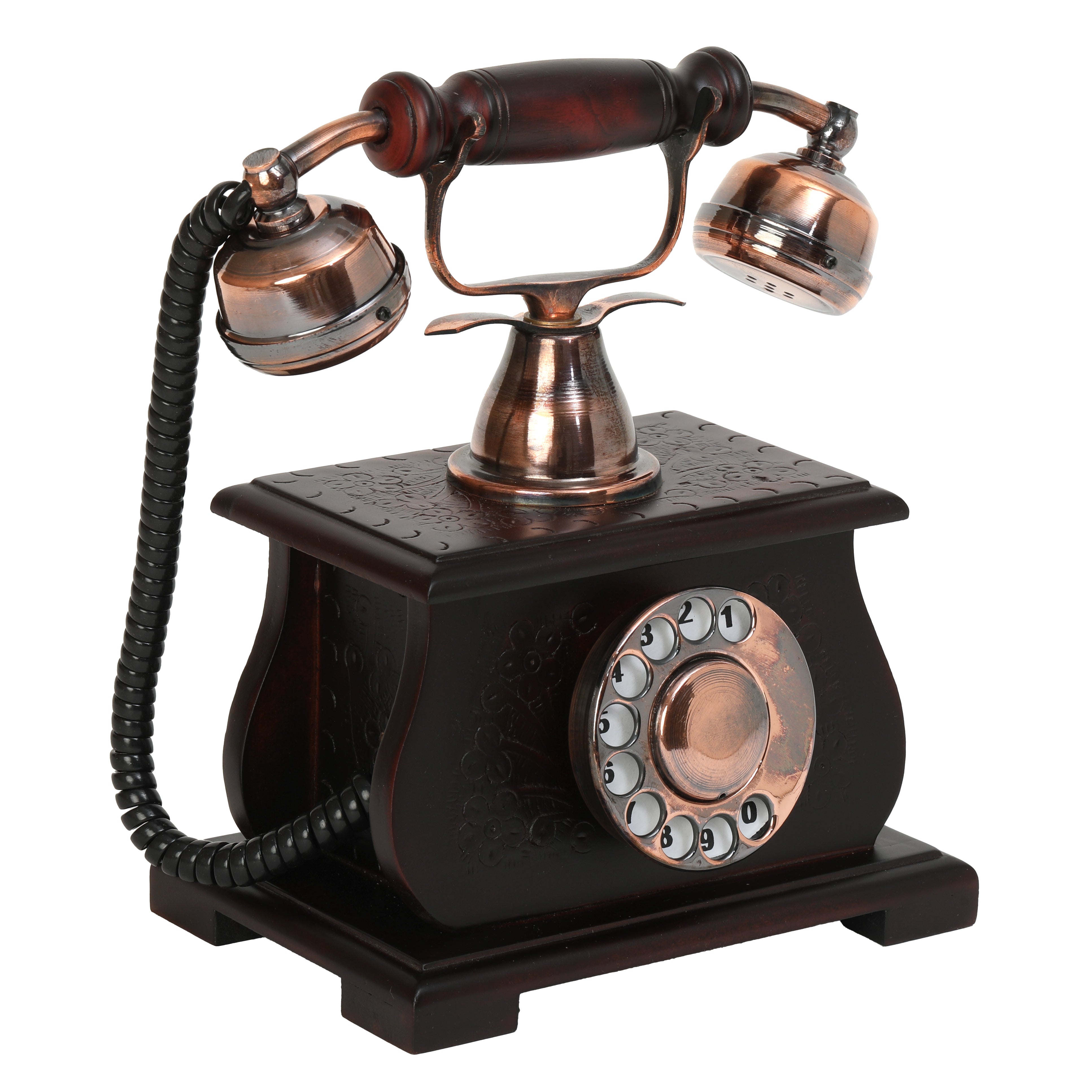 Home Decorative Designer Table Decor Telephone Rotary Dial Black - SHOWPIECE ONLY