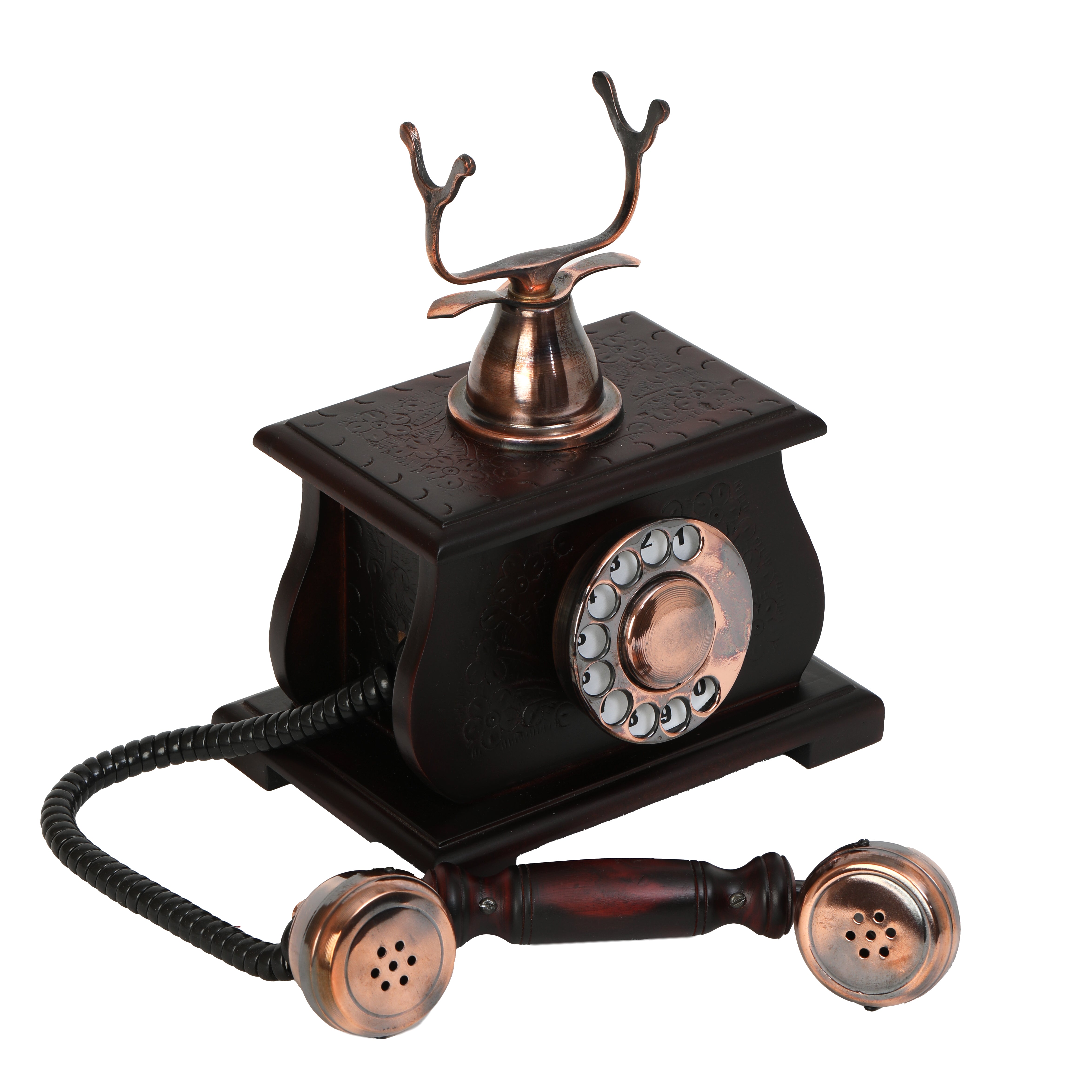 Home Decorative Designer Table Decor Telephone Rotary Dial Black - SHOWPIECE ONLY