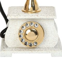 Decorative Royal Rotary Dial Antique Telephone - Handcrafted Brass and Wood - SHOWPIECE ONLY Decor Anitque