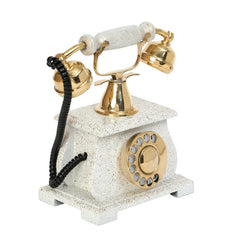 Decorative Royal Rotary Dial Antique Telephone - Handcrafted Brass and Wood - SHOWPIECE ONLY Decor Anitque