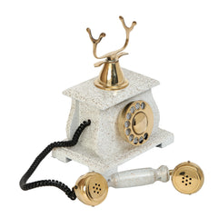 Decorative Royal Rotary Dial Antique Telephone - Handcrafted Brass and Wood - SHOWPIECE ONLY Decor Anitque