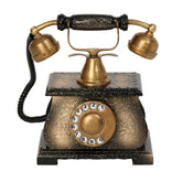 Handmade Brass and Wood Vintage Telephone Ornament - Retro Collection Decor Anitque