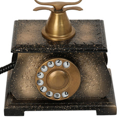 Handmade Brass and Wood Vintage Telephone Ornament - Retro Collection Decor Anitque