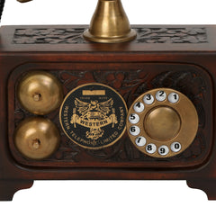 Decorative Non-Functional Antique Telephone - Brass and Wood Replica - Antique Finish Decor Anitque