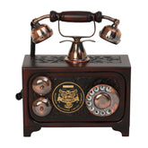 Decorative Maharaja Antique Telephone - Brass and Wood Replica - Copper Finish Decor Anitque
