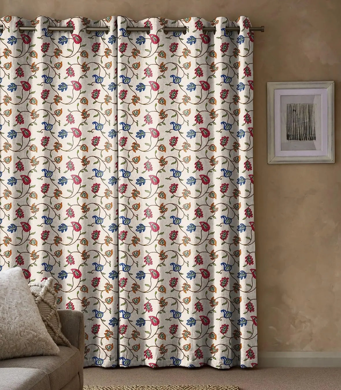 KASHMIRI CREAM BLACKOUT CURTAIN Decor Antique