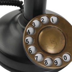 Artisanal Non-Functional Antique Telephone - Brass and Wood Decor Anitque