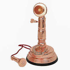 Home Decorative Copper Finish Table Top Telephone Authentic Retro Decor Anitque