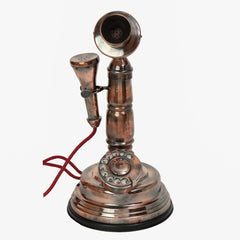 Home Decorative Copper Antique Table Top Telephone Authentic Era Decor Anitque