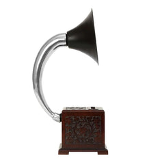 Gramophone Speaker - Black / Nickel Decor Anitque