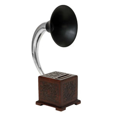 Gramophone Speaker - Black / Nickel Decor Anitque