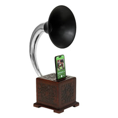 Gramophone Speaker - Black / Nickel Decor Anitque