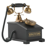 Vintage Style Decorative Telephone - Brass and Wood Construction Decor Anitque