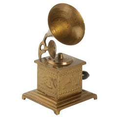 Gramophone Showpiece - Handcrafted Retro Style Classic Vintage - Brass Antique Decor Anitque
